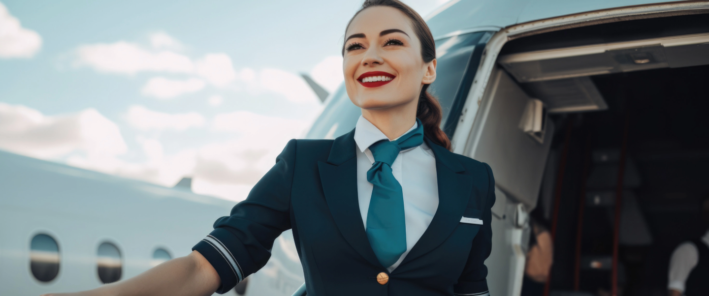 Auxiliares de vuelo en el aeropuerto