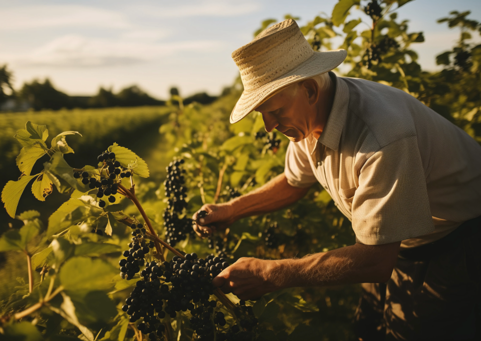 Agricultores revisando su cosecha