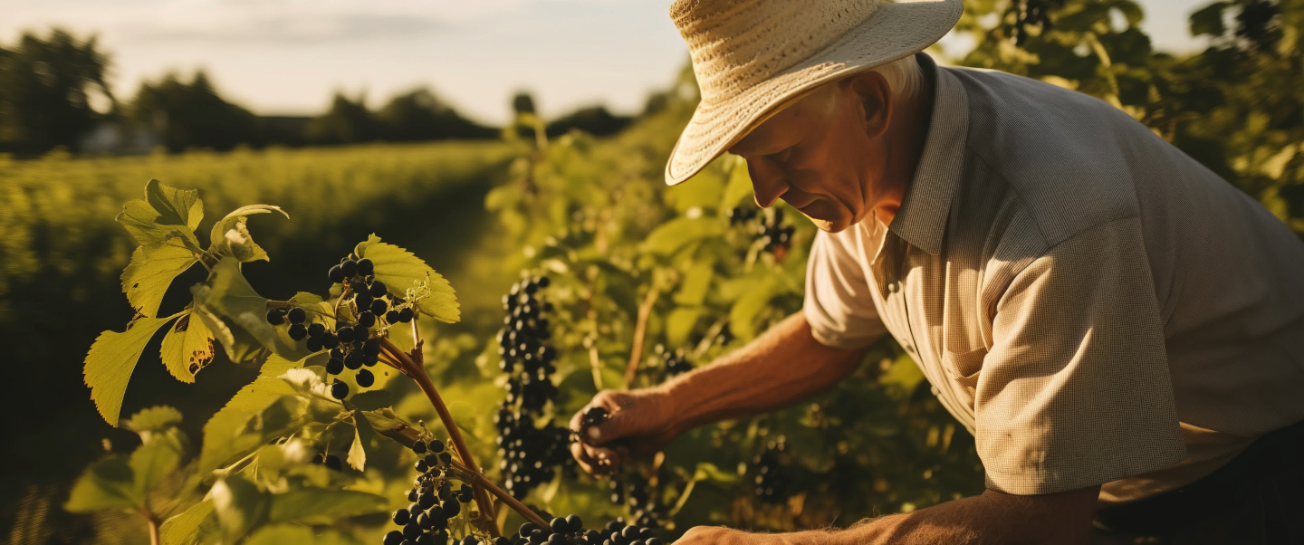 Agricultores revisando su cosecha