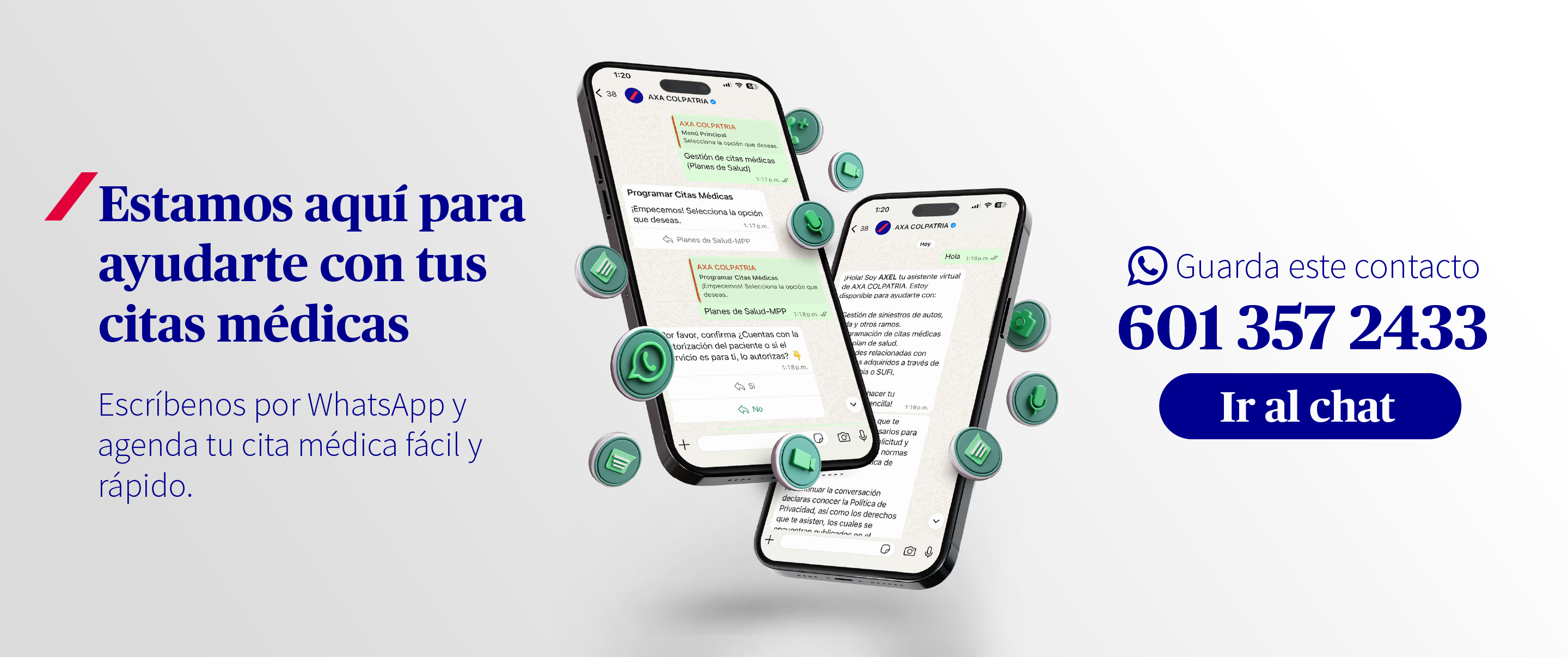 Agendas tus citas a través de nuestra nueva línea