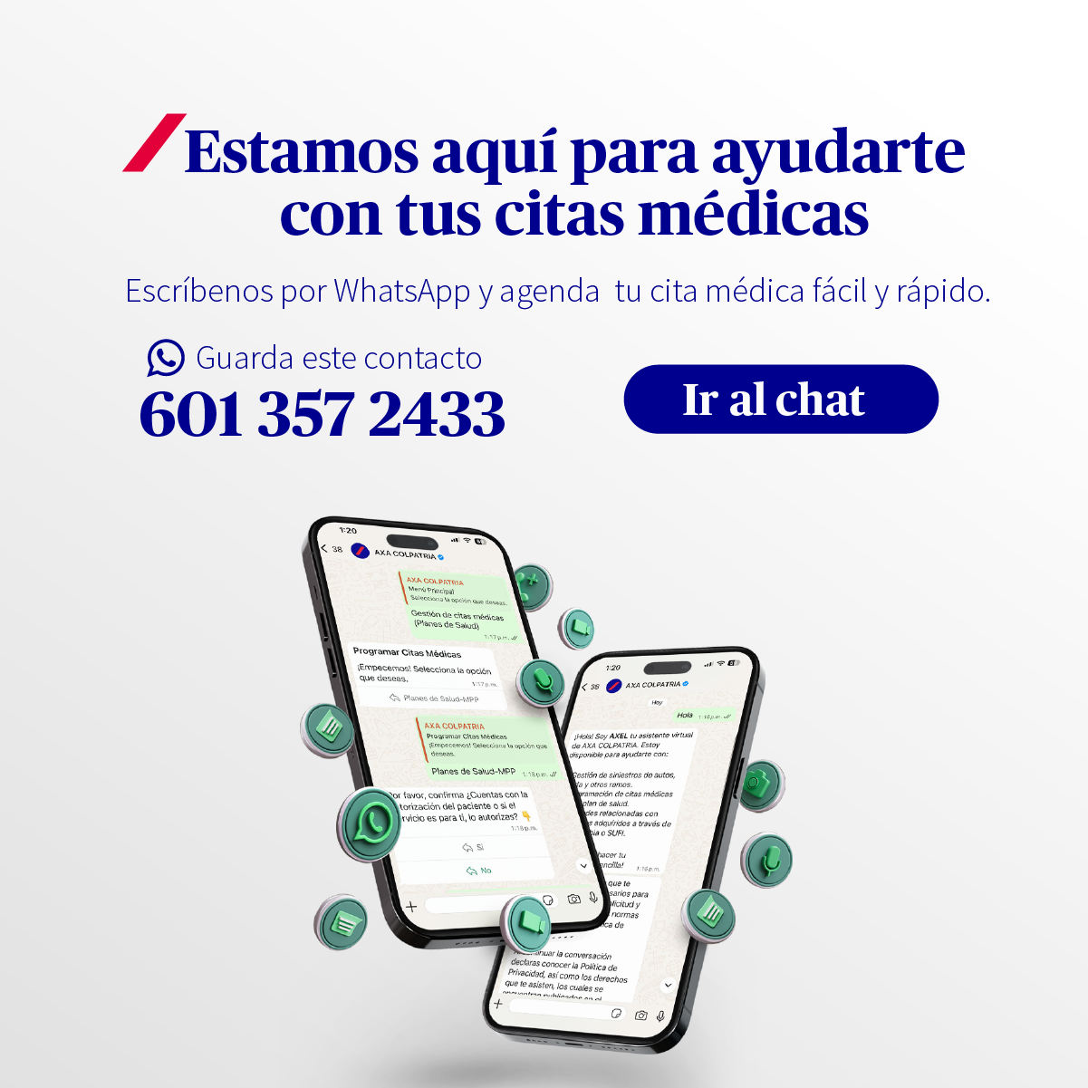 Agendas tus citas a través de nuestra nueva línea